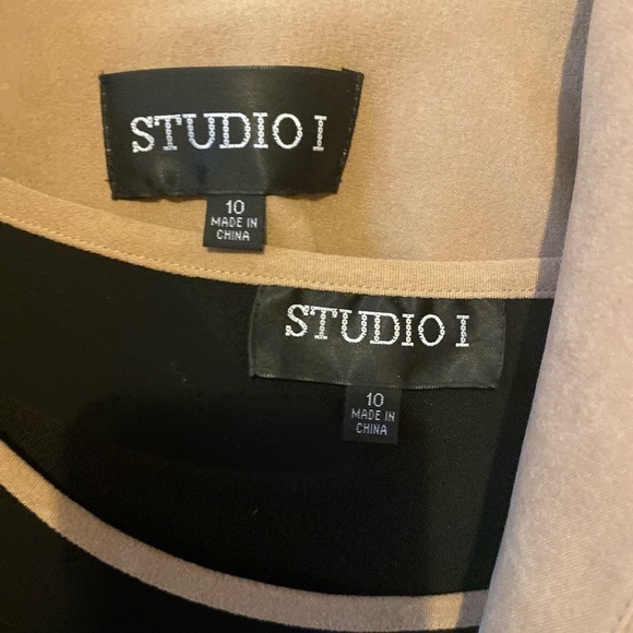 Studio 1 Beaded Blazer Womens Jacket 10 Brown Embroidered Open Front Retro Chic - Picture 8 of 11